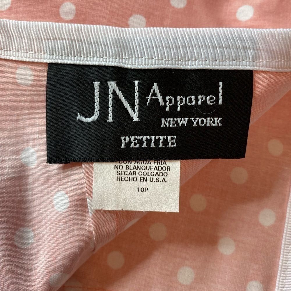 JN Apparel New York Womens Size 10 Petite Light Pink Skort with White Polka-Dots - Picture 5 of 9
